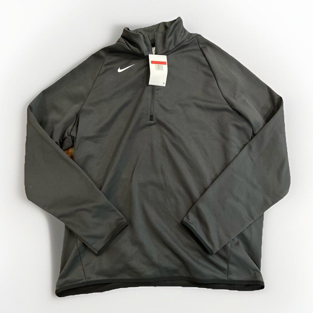 Nike Sweater Mens Large Black 1/4 Zip Therma Fit Lightweight Activewear NEW